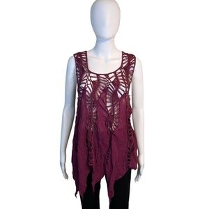 Purple Crochet Casual Tank Top Size M/L